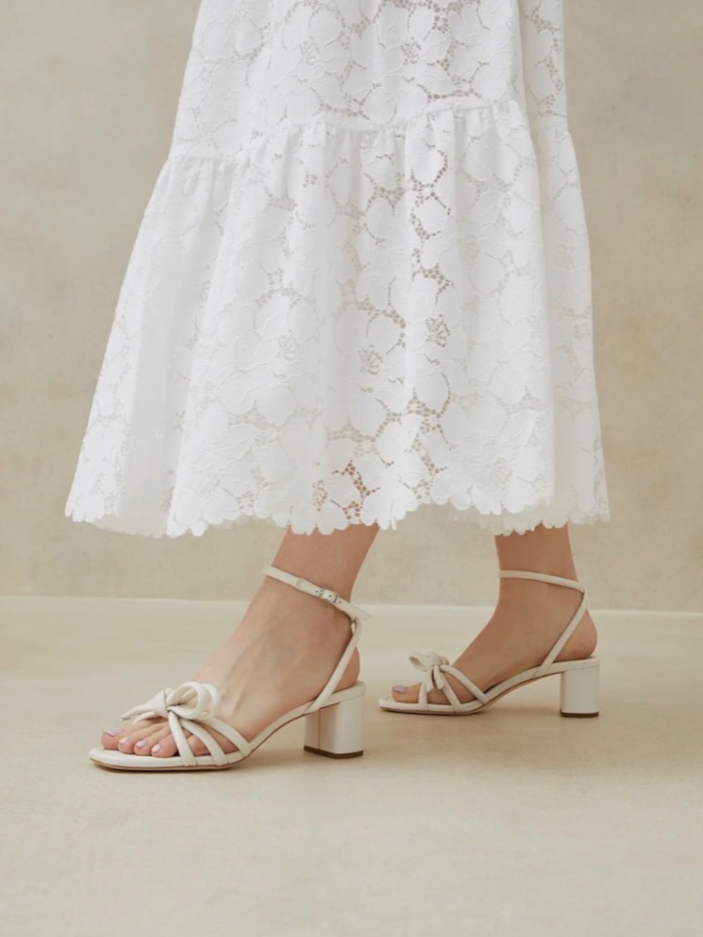 Loeffler Randall Mikel Sandal White Leather size 10.5